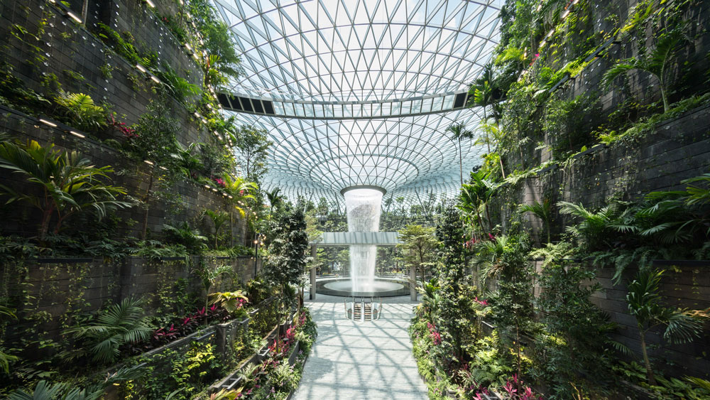 Safdie Architects Designs World's Tallest Indoor Waterfall