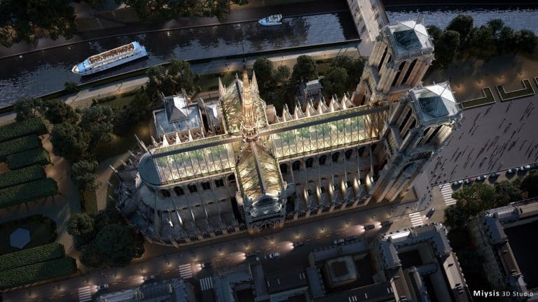 Miysis Pays Tribute to Notre-Dame With A Glass Roofed Rendition Miysis Pays Tribute to Notre-Dame