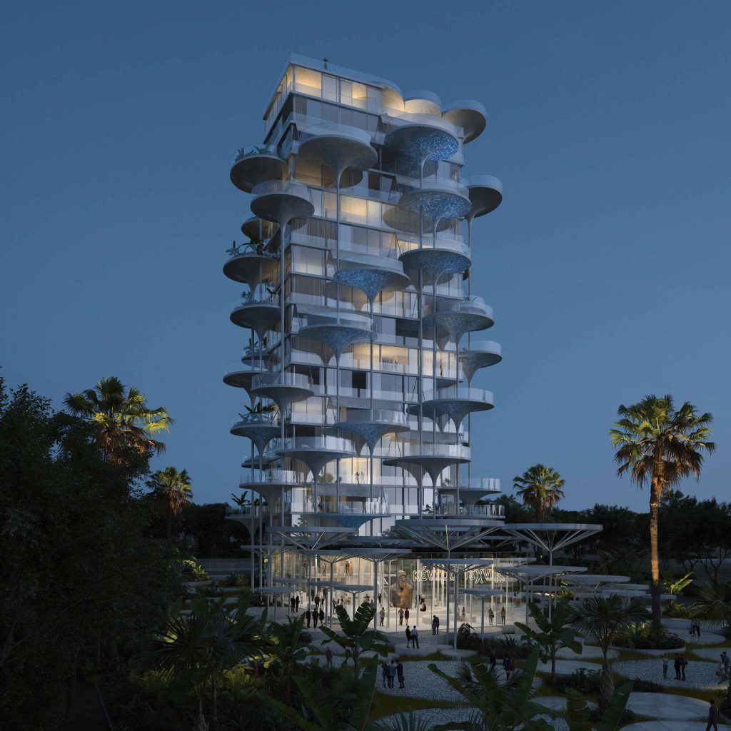 The Structure Of Limassol Tower Is Integrated With Swimming Pool Balconies
