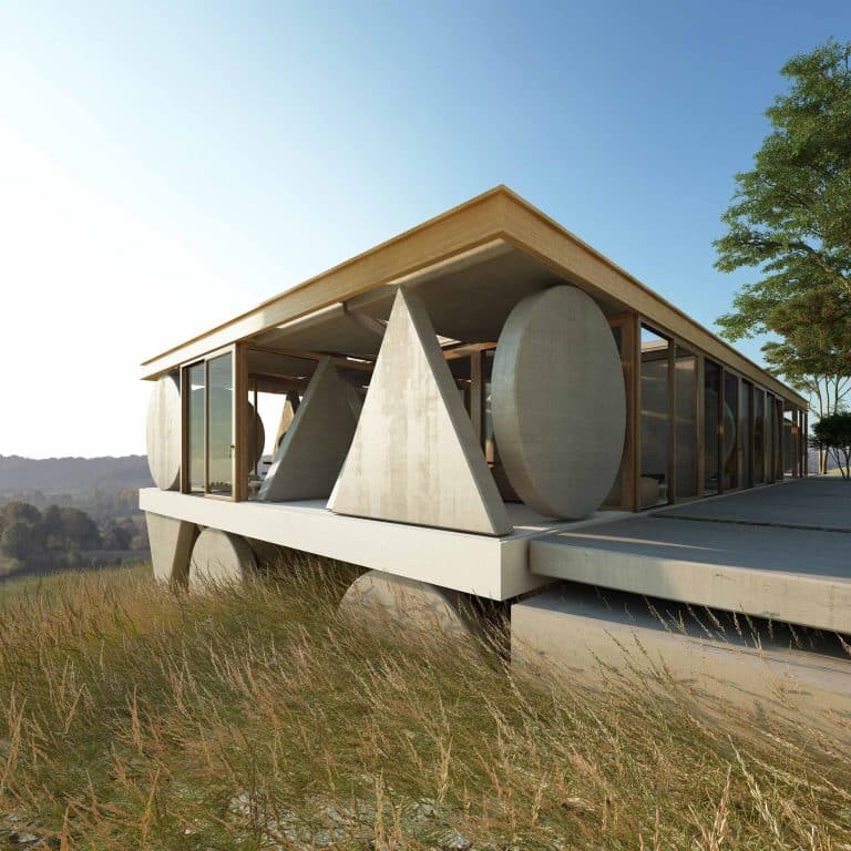 Town And Concrete Uses Juxtaposition Of Geometrical Forms For House Structure Town And Concrete Uses Juxtaposition