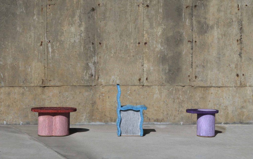 Chiho Cheon Creates Furniture With Corrugated Cardboard And Cement