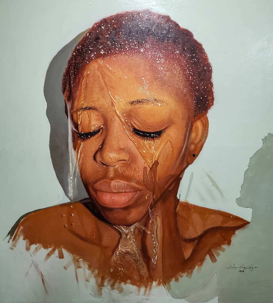 Kingsley Ayogu's Hyperrealistic Paintings Crack Open Humanity In A Poetic Way