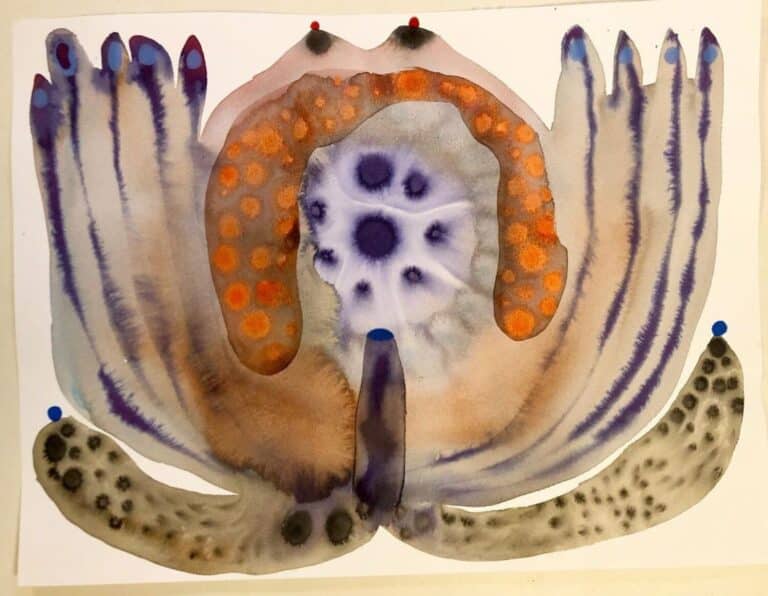 The Sophisticated Abstraction of Emma Larsson's Watercolor Paintings The intricate watercolor paintings of Emma Larsson resemble mounted microscope slides of cross-sectioned, captivating specimens.