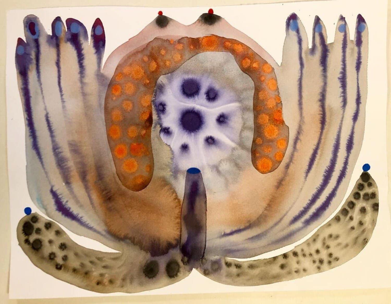 The intricate watercolor paintings of Emma Larsson resemble mounted microscope slides of cross-sectioned, captivating specimens.