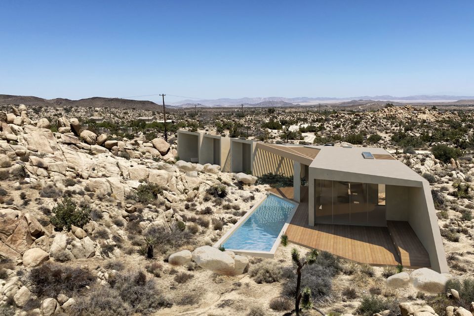 Oscillation by Zyme Studios is a desert retreat in Yucca Valley, California