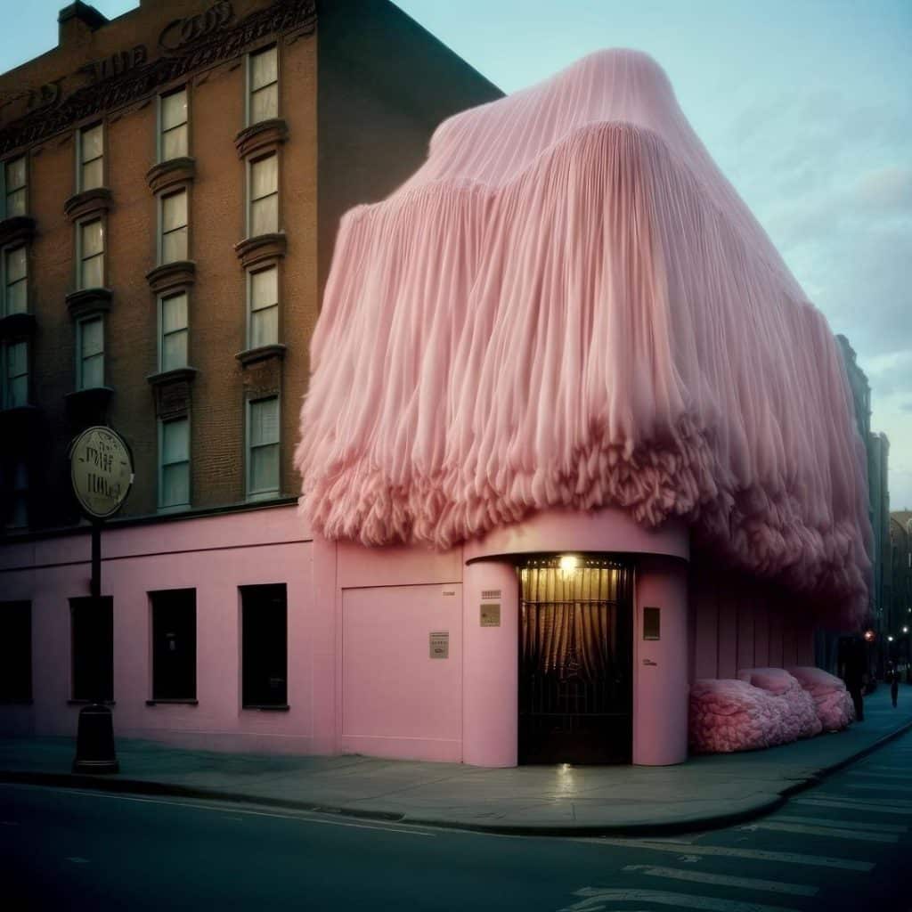 Andrés Reisinger's "Take Over": Reimagining Urban Space with Whimsical Pink Drapes