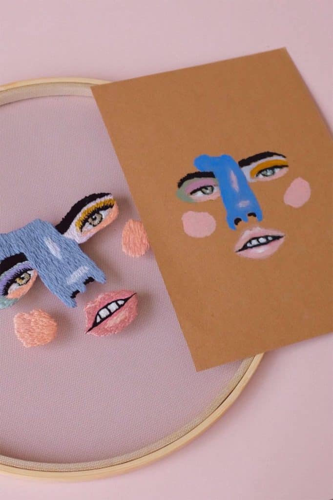 Exploring Contemporary Embroidered Portraits on Tulle By Saturno Rosa