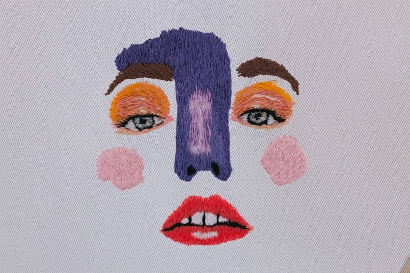 Exploring Contemporary Embroidered Portraits on Tulle By Saturno Rosa