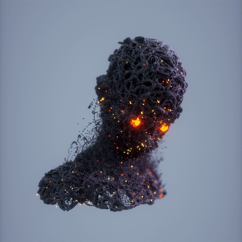 Particles Evolving Into Complex Structures In Kirill Maksimchuk Digital Work