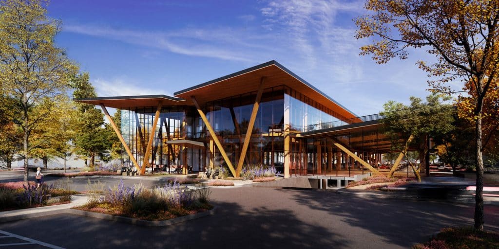 Verdant Sanctuary: Sustainable Mass-Timber Office Building Approved for Stanford Research Park