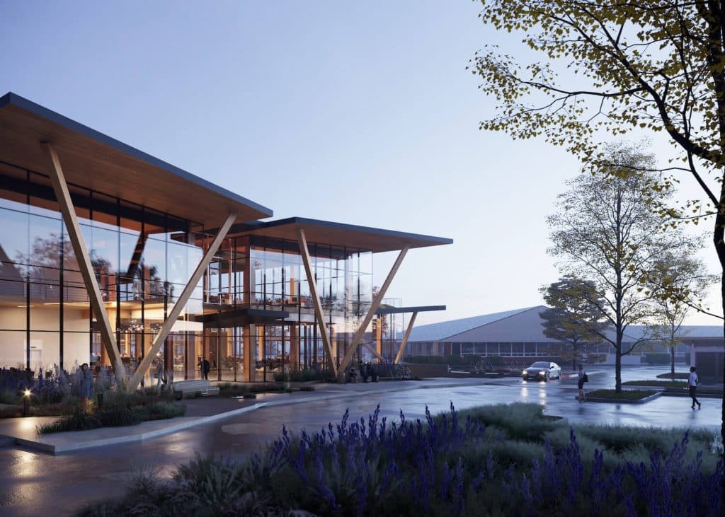 Verdant Sanctuary: Sustainable Mass-Timber Office Building Approved for Stanford Research Park