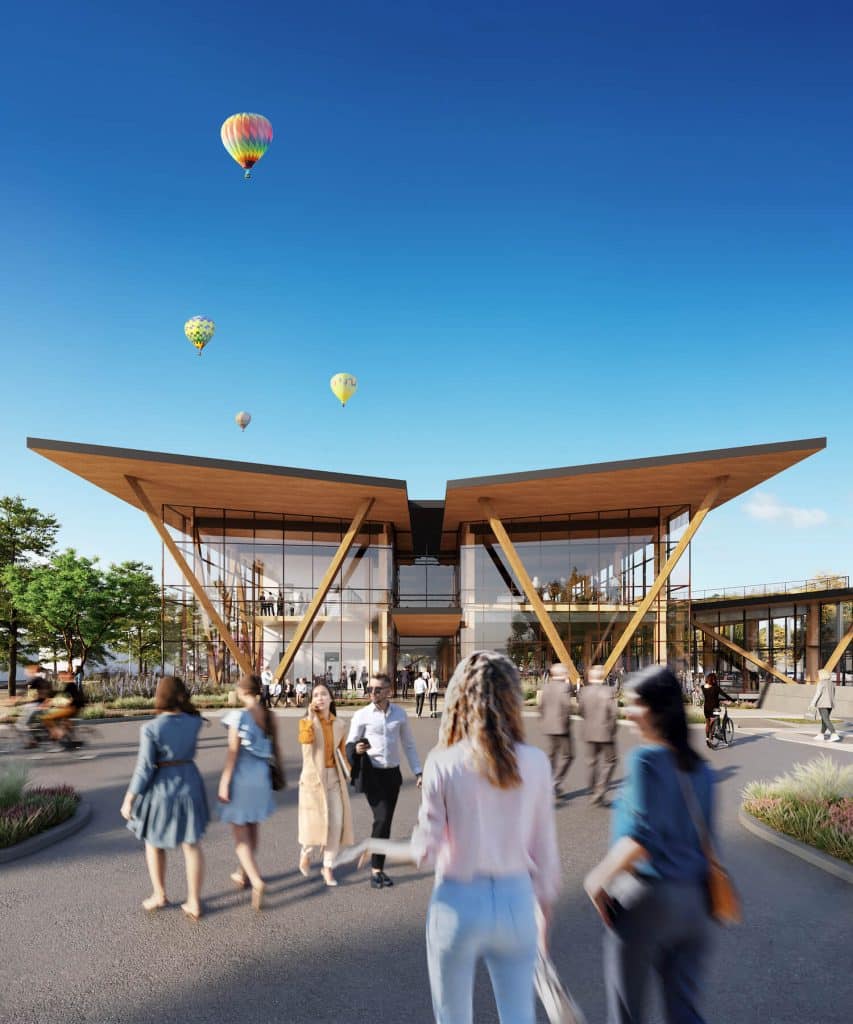 Verdant Sanctuary: Sustainable Mass-Timber Office Building Approved for Stanford Research Park