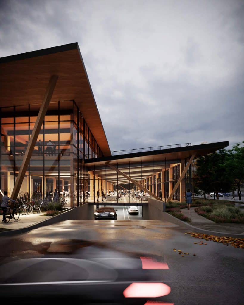 Verdant Sanctuary: Sustainable Mass-Timber Office Building Approved for Stanford Research Park