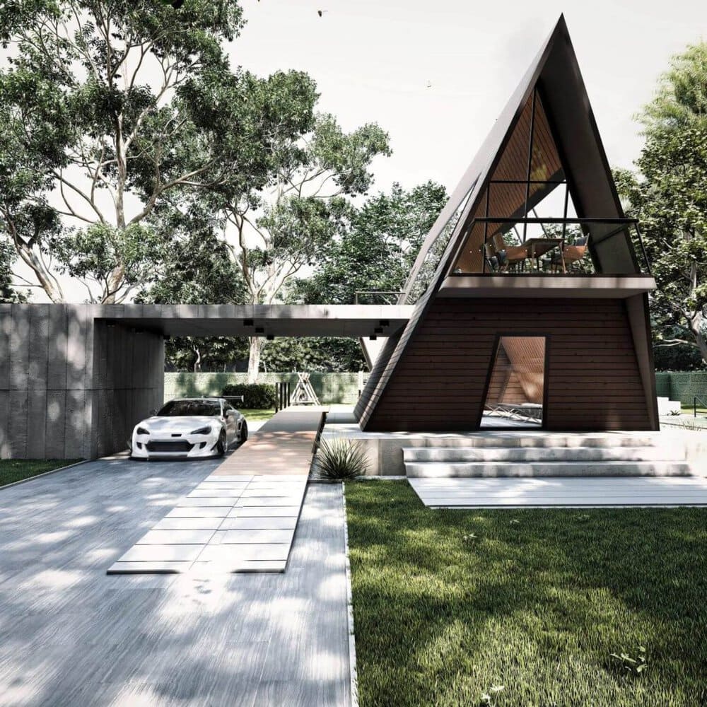 The Black Sail: A-Frame Cabin Blending Elegance and Functionality