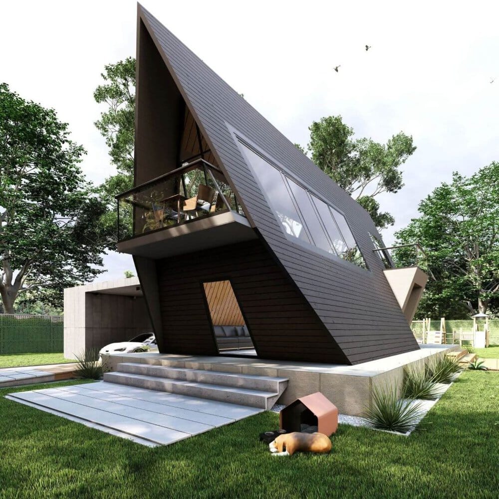 The Black Sail: A-Frame Cabin Blending Elegance and Functionality