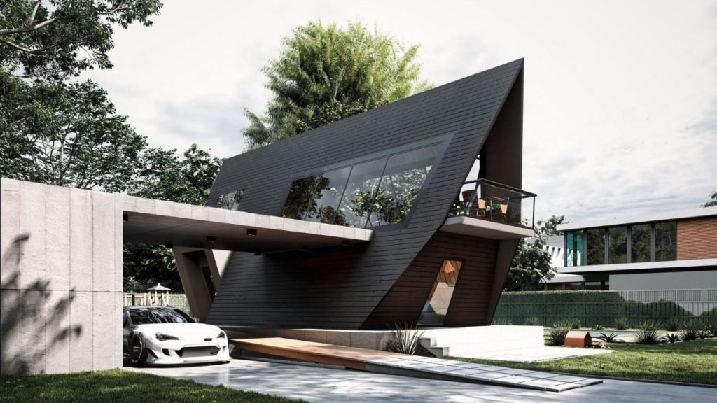 The Black Sail: A-Frame Cabin Blending Elegance and Functionality