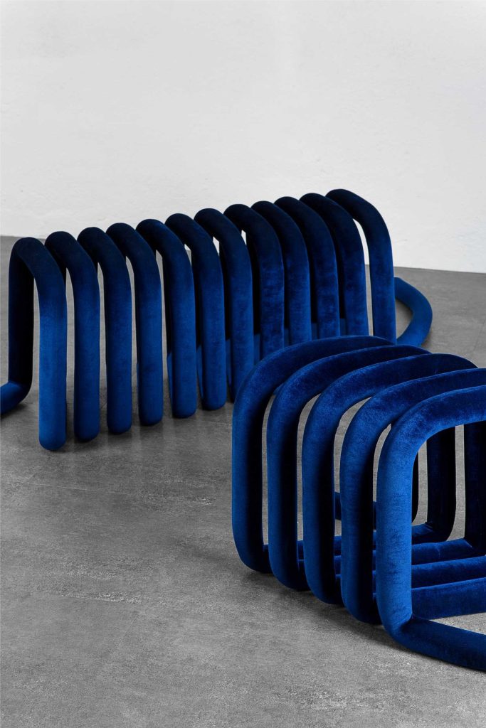 Jeong Greem Transforms Silicon Tubes Into Single Drawing-Like Furniture