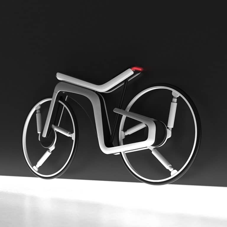 Futuristic modern bicycle design with sleek lines and minimalistic style.