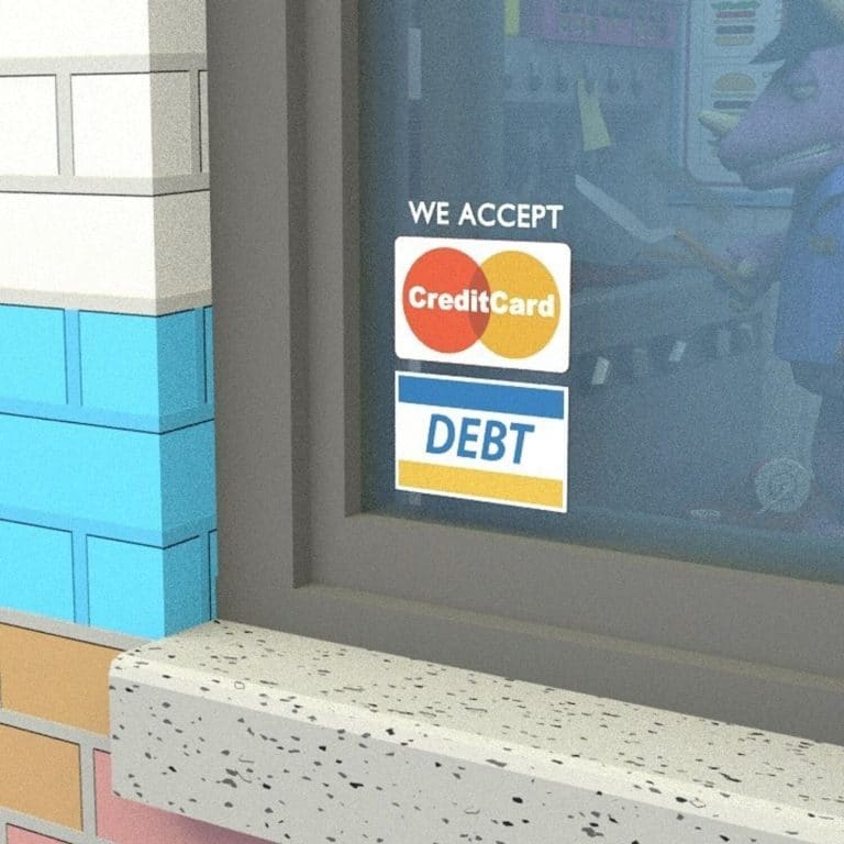 John Karel’s Skeleton And Retro Gifs Break The Internet Credit card and debt payment signs on shop window, accepting multiple payment methods, financial services.