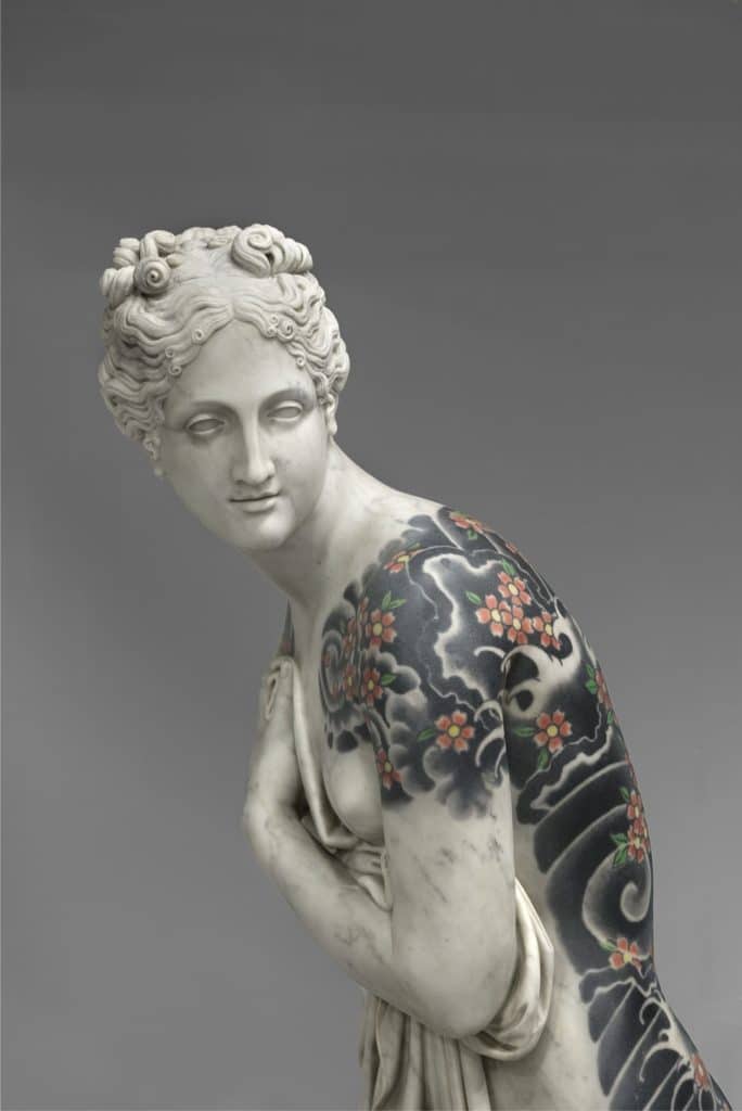 Fabio Viale Tattoos Magnificant White Marble Sculptures