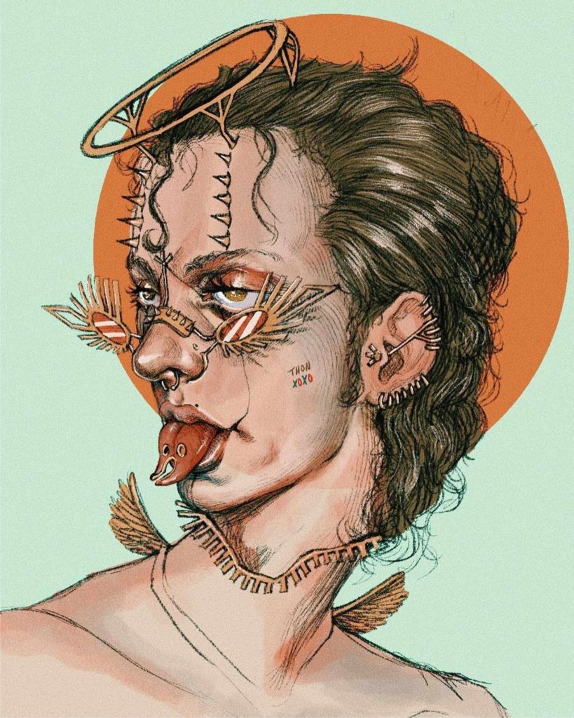 Thon Illustrates Gothic And Punk Surrealism Portraits