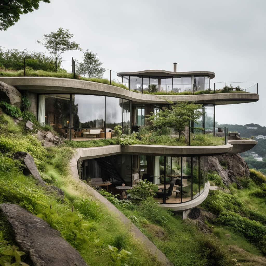 Zenith Haven: A Harmonious Hill House Embracing Nature's Peak