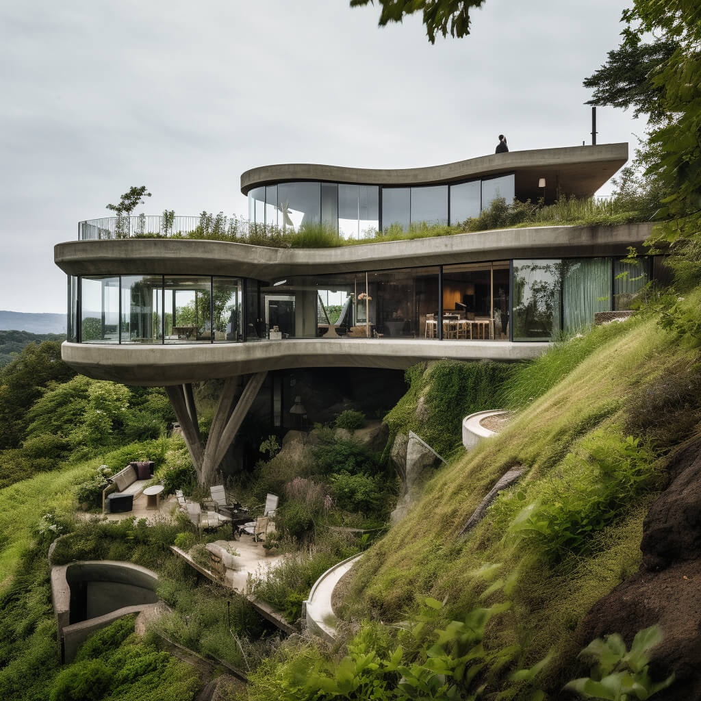 Zenith Haven: A Harmonious Hill House Embracing Nature's Peak