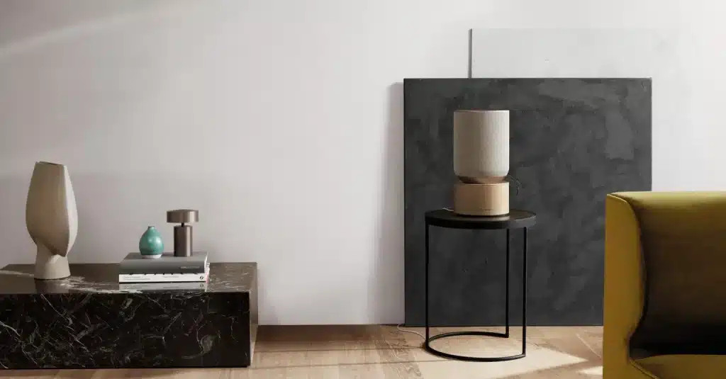 High-end speakers with modern design and advanced audio technology from Visual Atelier 8.