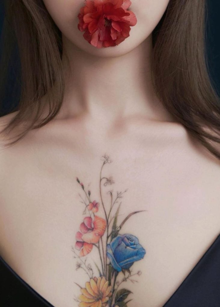 small bouquet of flowers tattoo｜TikTok Search