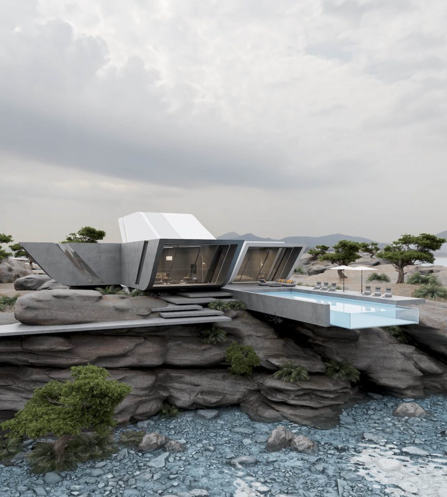 Concrete Elegance on the Metaverse: Unveiling Ufoverse Office's Island Villa