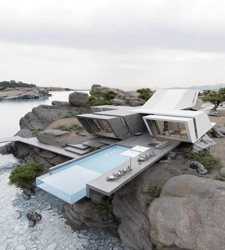 Concrete Elegance on the Metaverse: Unveiling Ufoverse Office's Island Villa