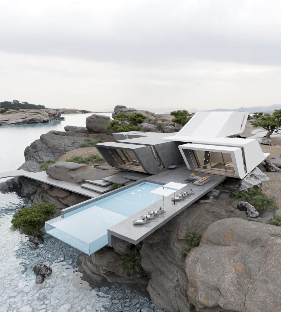 Concrete Elegance on the Metaverse: Unveiling Ufoverse Office's Island Villa