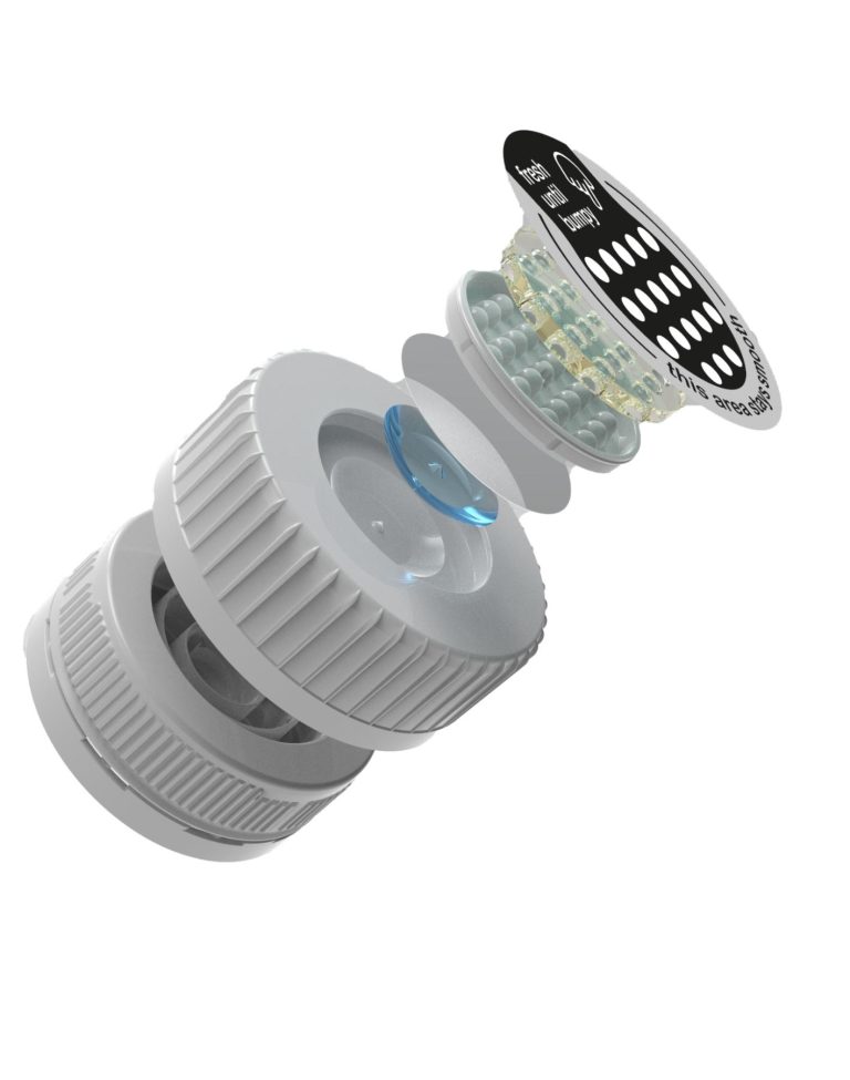 Revolutionizing Beverage Freshness and Fighting Food Waste by MIMICA BUMP CAP Compact electronic device components with modular design for health and wellness applications.
