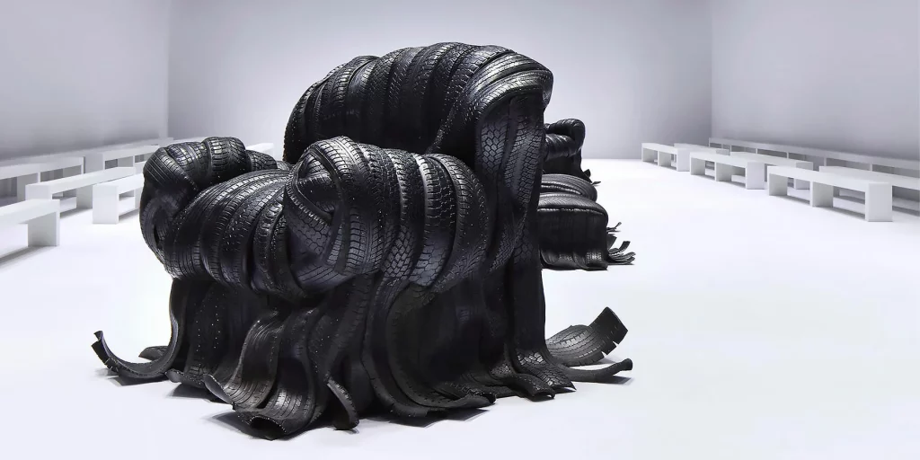 Villu Jaanisoo's Tire Sculptures Steal the Spotlight at Acne Studios FW24 Showcase