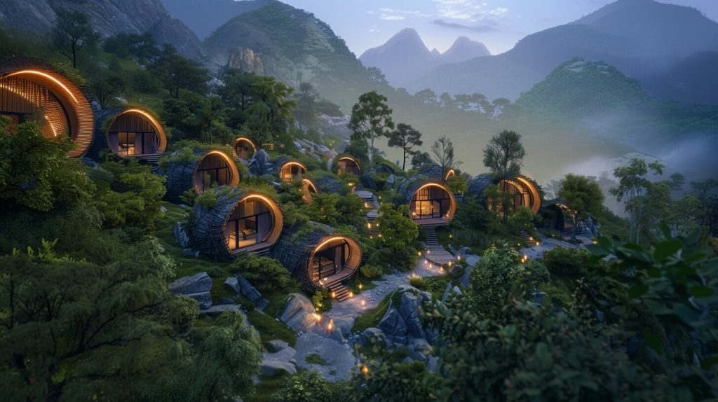 Mountain Wooden Cottages by Faeghe Madadi at Bali