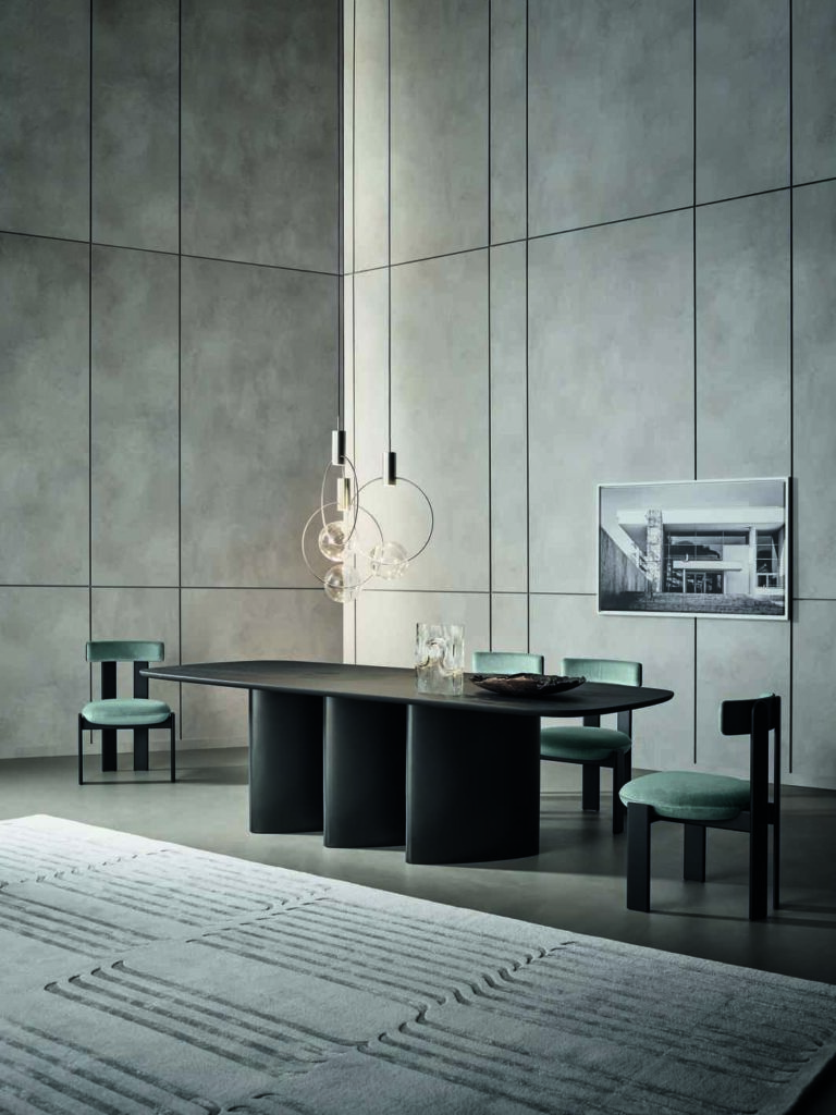 Alain Gilles Presents PI Chair and LOUVER Dining Table for Bonaldo