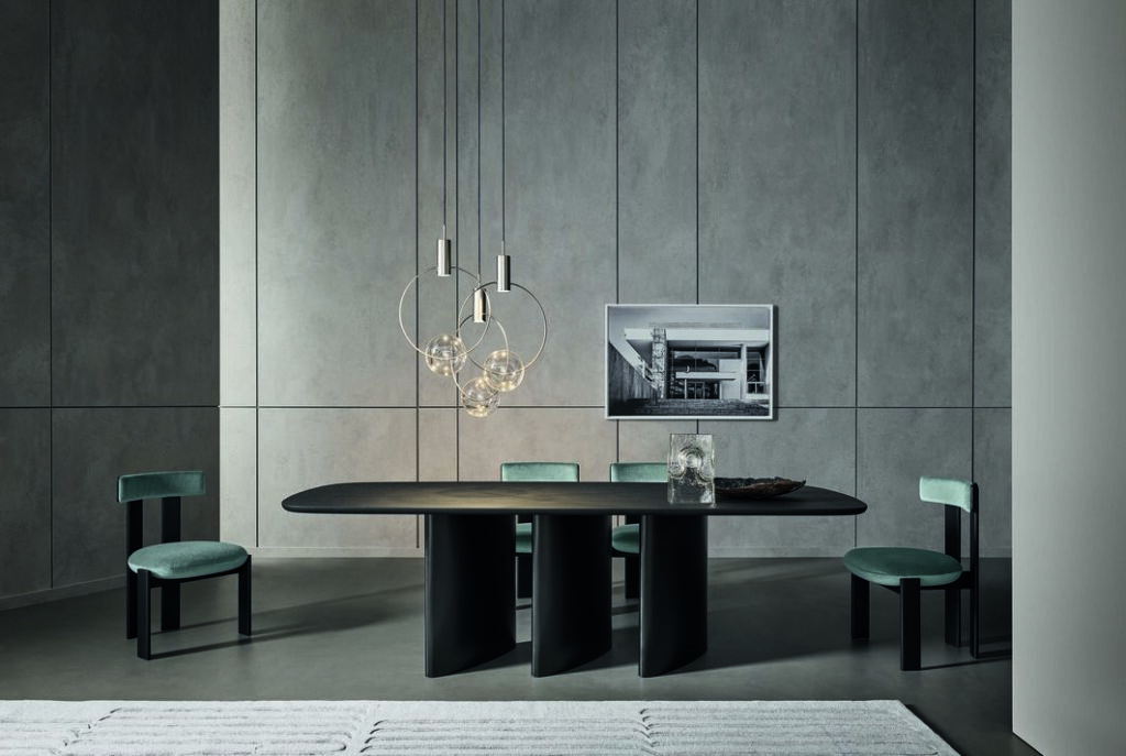 Alain Gilles Presents PI Chair and LOUVER Dining Table for Bonaldo