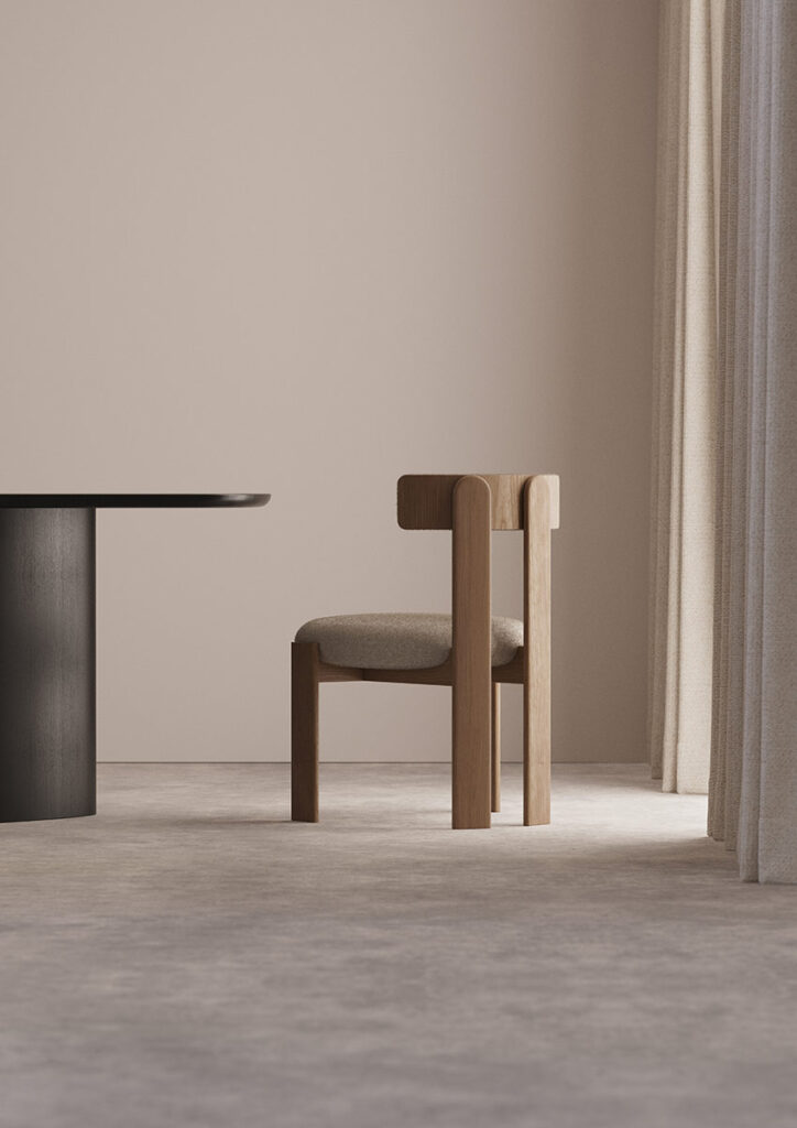 Alain Gilles Presents PI Chair and LOUVER Dining Table for Bonaldo