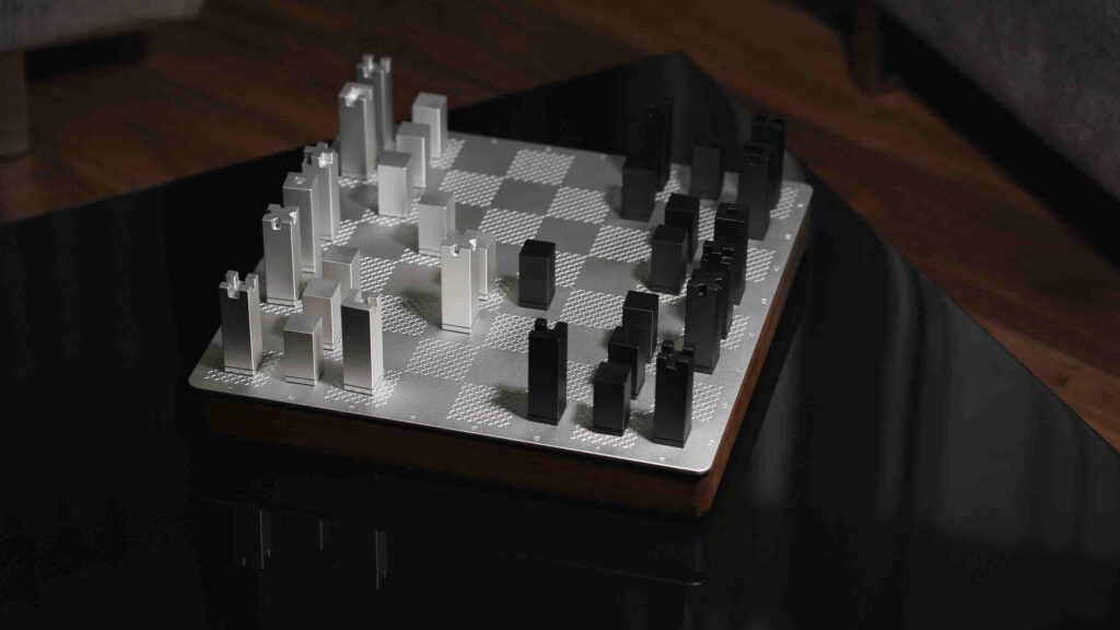 Pavel Pitaev’s Industrial Chess set design is a modern masterpiece