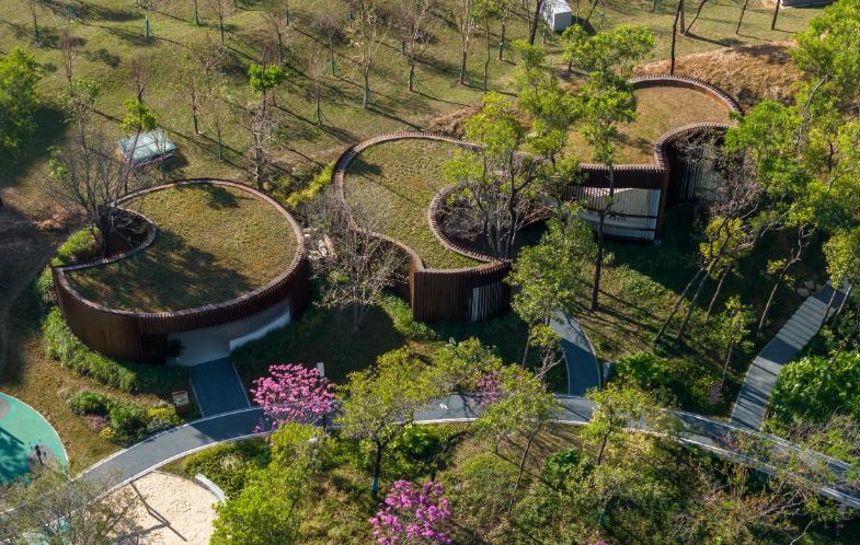 Qiaochengbei Park Visitor Center by Atelier Xi merges architecture and nature