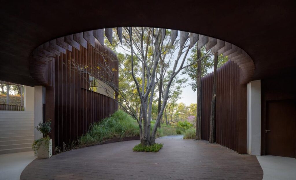 Qiaochengbei Park Visitor Center by Atelier Xi merges architecture and nature