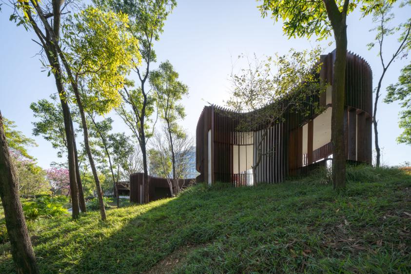 Qiaochengbei Park Visitor Center by Atelier Xi merges architecture and nature