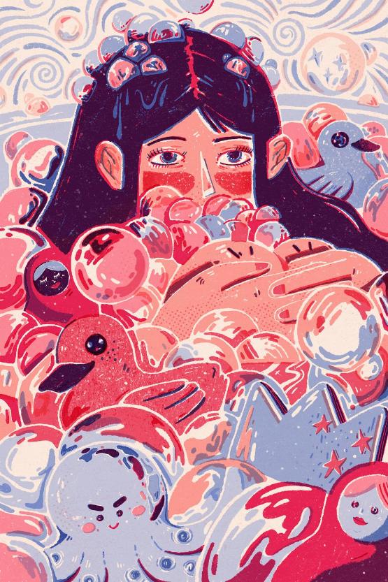 Esther Tang creating narrative and informative illustrations