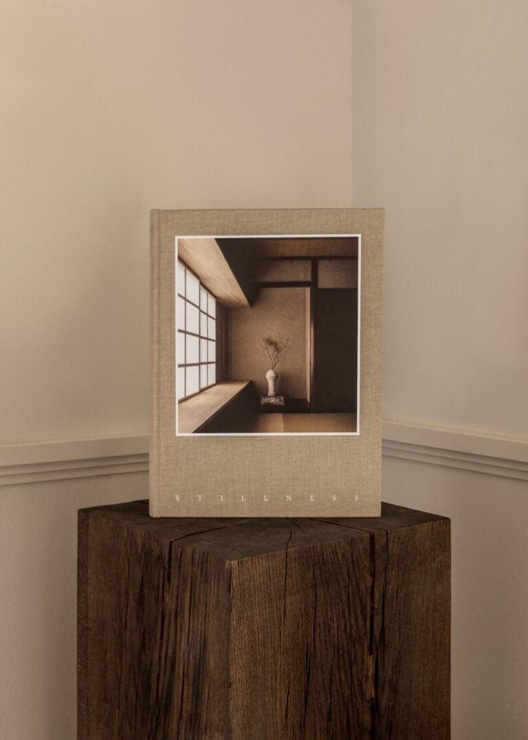 Stillness book by Norm Architects celebrating Japanese aesthetics in architecture and design Minimalist interior design photo with muted tones and simple decor, reflecting tranquility and stillness.