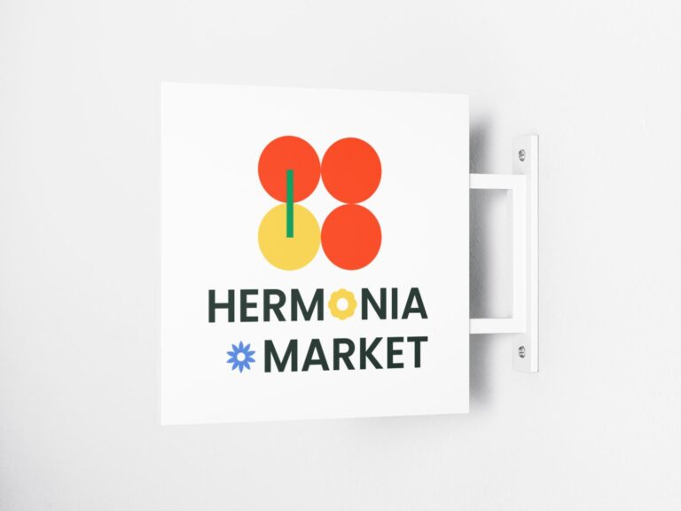 'Hermonia Market' by Yuchan Wu: A celebration of creativity community and sustainability Colorful sign for Hermonia Market with modern logo design and vibrant graphic elements.