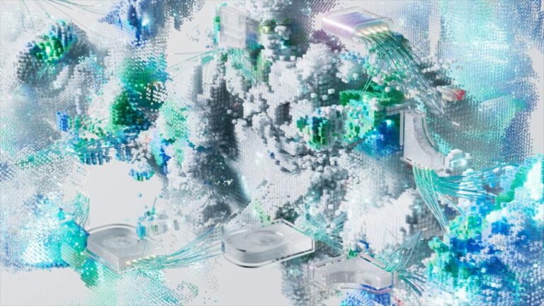 Øyedrops crafts a sophisticated visual narrative for Kongsberg Digital Futuristic digital landscape with interconnected servers and vibrant data visualizations.