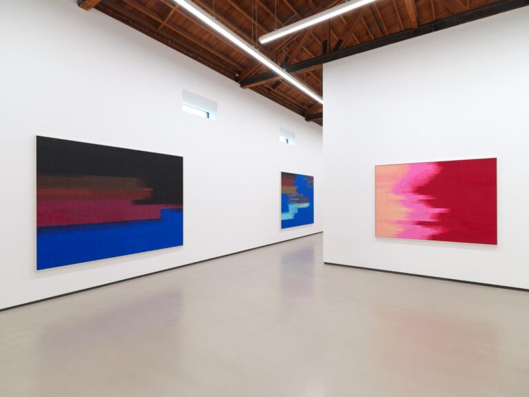 a room with art on the wall