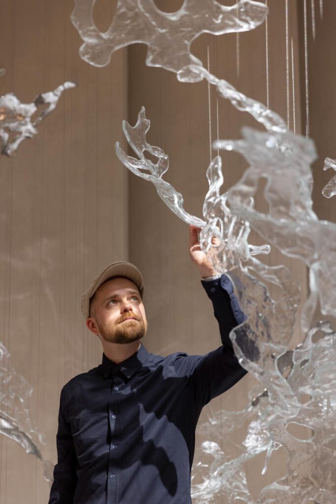 Artistic glass lighting by Lasvit inspired by fluidity