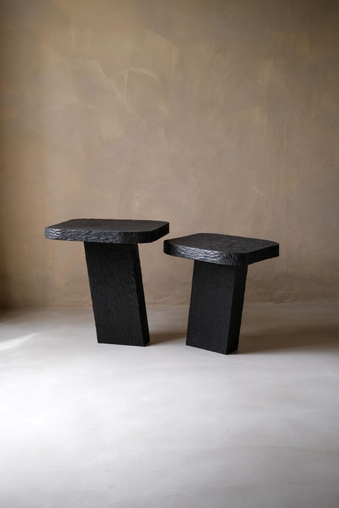 Dennis Kaiser’s Youtopia collection is sculpted from charred oak