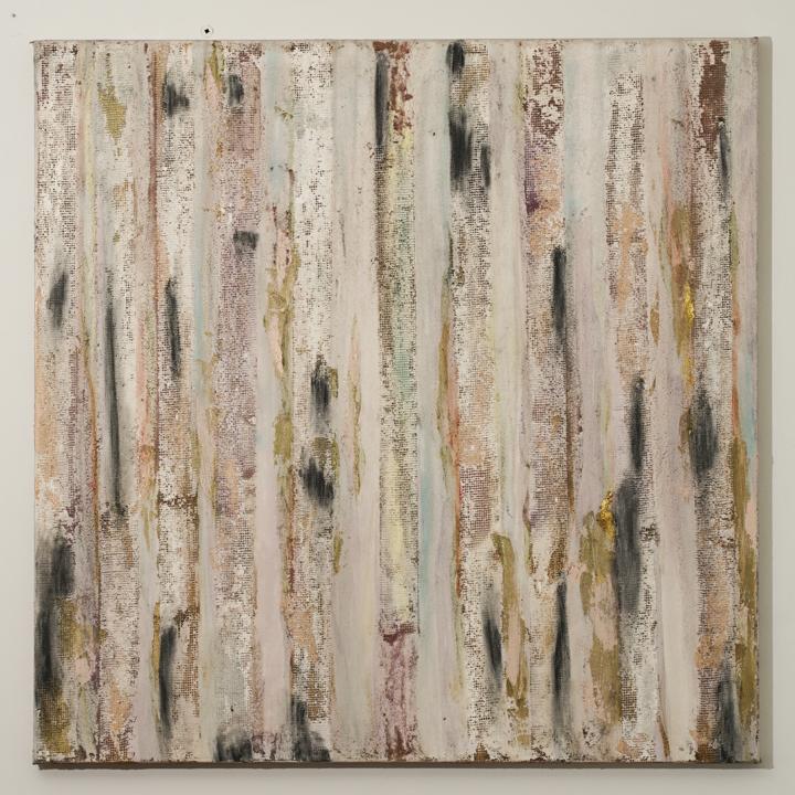 Abstract spiritual painting by Kasia Muzyka using earth pigments and vibrational water on canvas